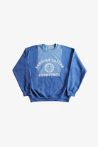 EESETT&Co 　胸元切り替えリメイクカレッジスウェット　ブルー×ブルースカイ　正面