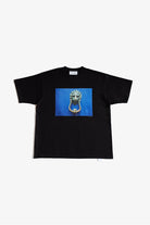 THE HUCKLEBERRY クラシックなドアノッカープリント 黒Tシャツ