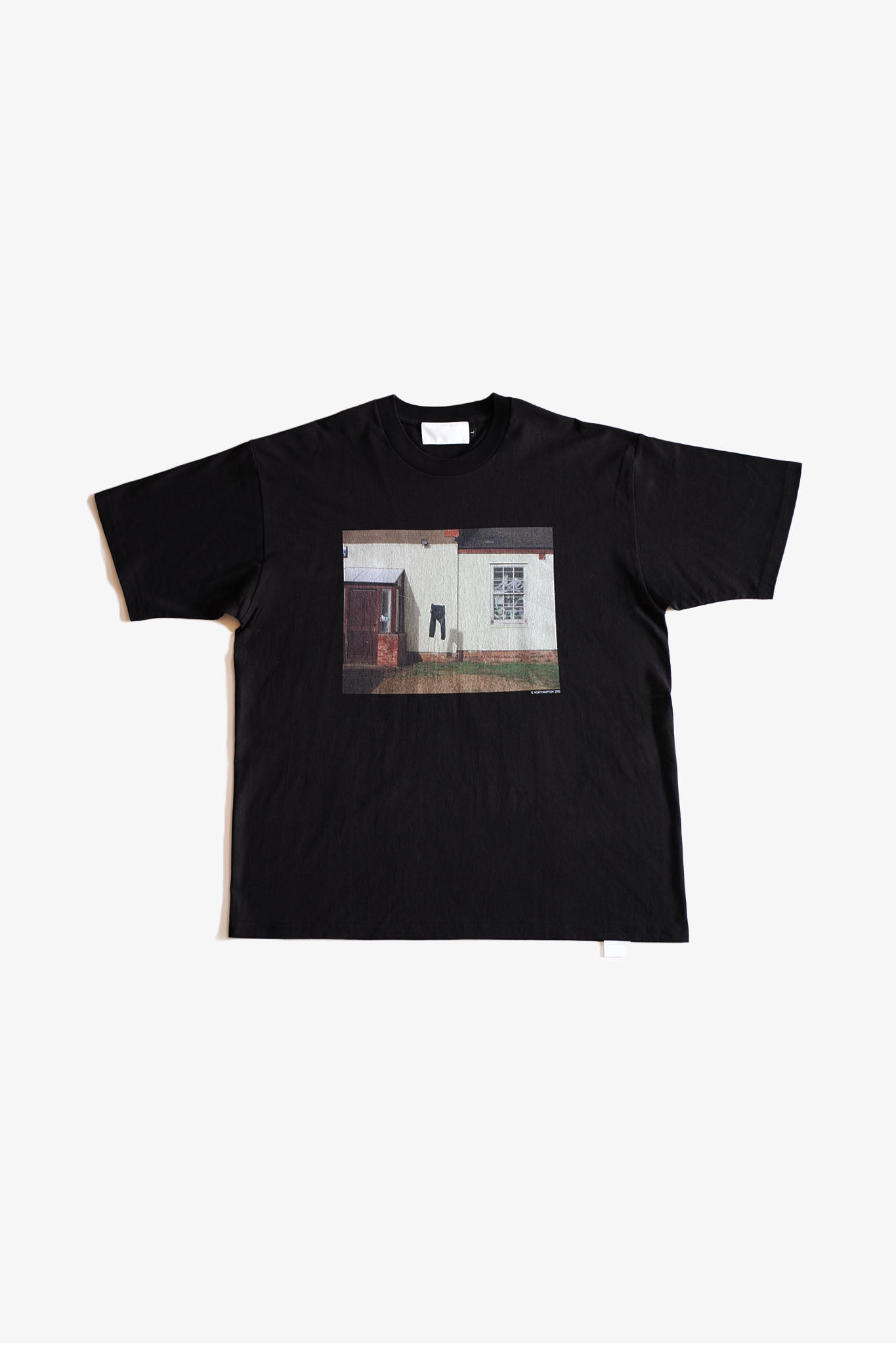 THE HUCKLEBERRY ジーンズプリント 黒Tシャツ