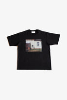 THE HUCKLEBERRY ジーンズプリント 黒Tシャツ
