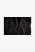 EESETT&Co 両腕に開閉可能なジップを備えているエルボーパッチ付長袖Tシャツ　黒　エルボーパッチアップ