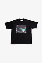 THE HUCKLEBERRY バンドの路上物販プリント 黒Tシャツ