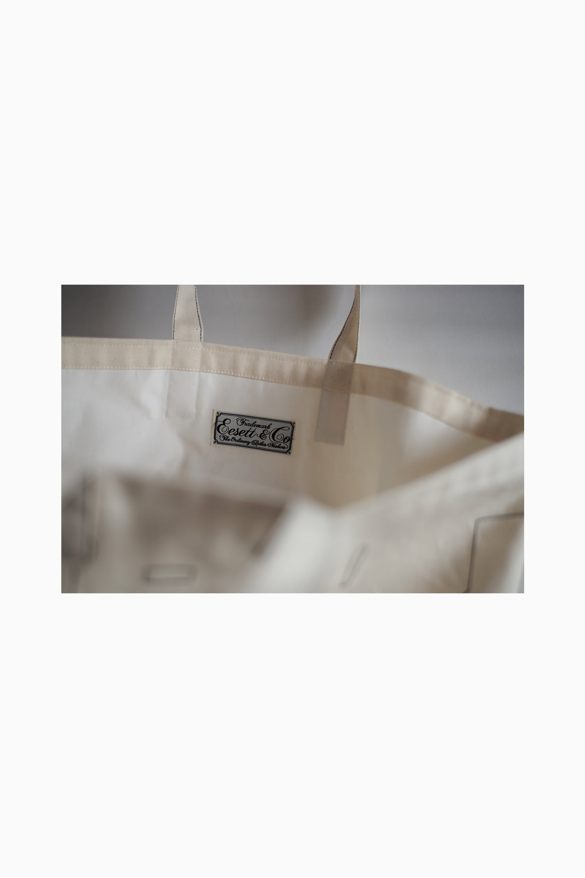 EESETT&Co 　トートバッグ　ナチュラル　内側タグ