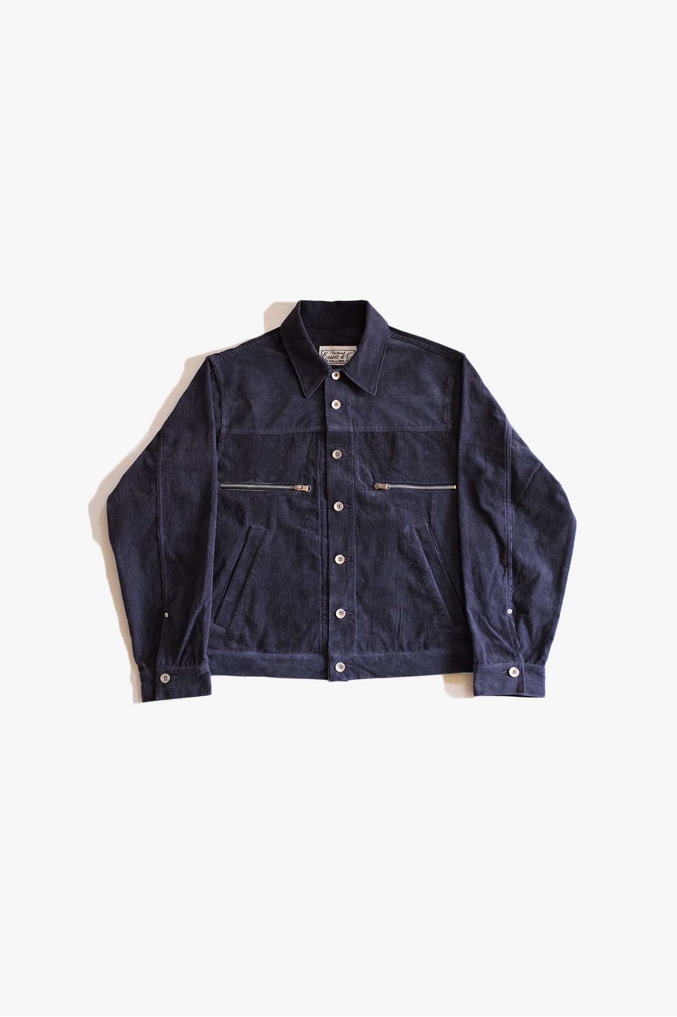 EESETT&Co 細畝サマーコーデュロイジャケット ネイビー 正面